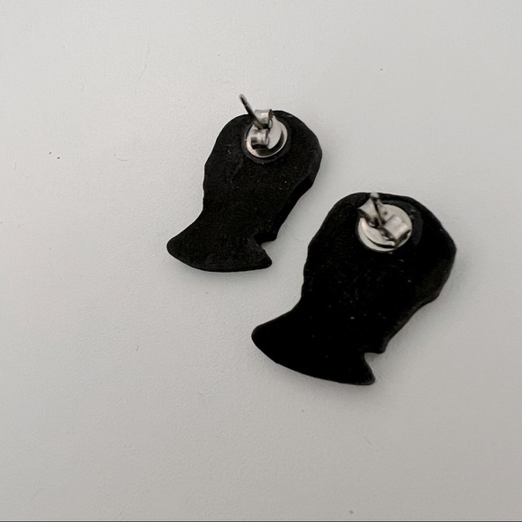 Frida Kahlo Wooden Earrings - Natural Boho Chic - Picture 2 of 2